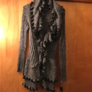 Lapis Grey/Black Cable knit sweater  ~NWT/SZM~